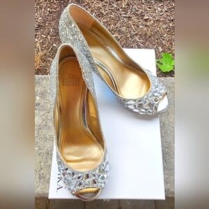 Belle Badgley Mischka Peep Toe Wedges